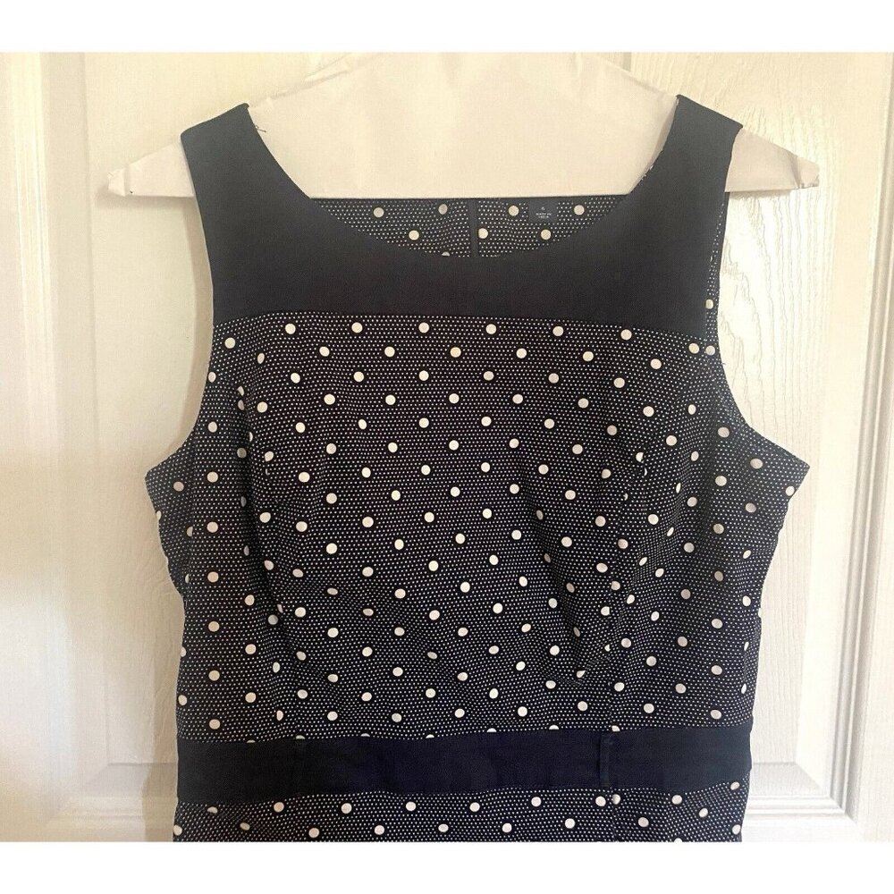 3/$15 SALE - Tommy Hilfiger Blue/White Polka Dot Sheath Dress Women’s Size 6 - Picture 3 of 10